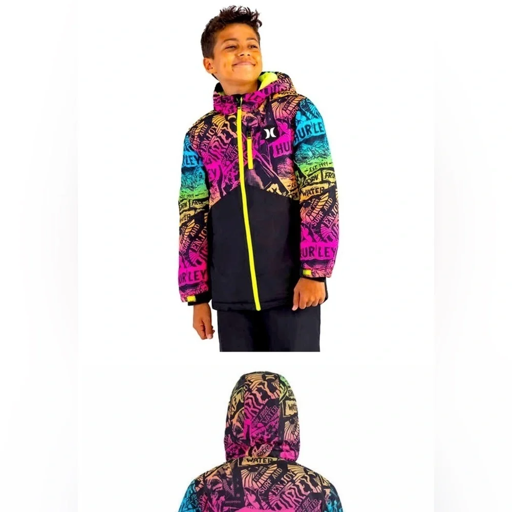 Hurley Multicolor Graphic Hoodie Boys Youth 7/8